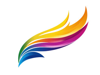 Obraz premium Colorful abstract feather design, white isolate background