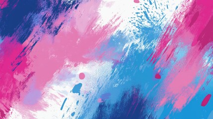 Obraz premium Vibrant abstract art with pink and blue brush strokes