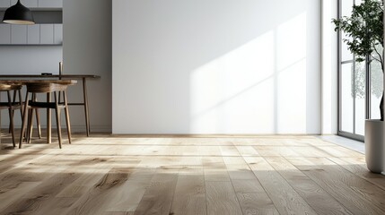 Obraz premium Modern Interior Design with Bright Sunlight and Wooden Flooring