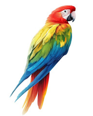 Fototapeta premium Colorful parrot, white isolated background