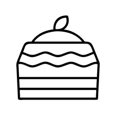 cake icon, cake line art - simple line art of cake, perfect for cake logos and icons