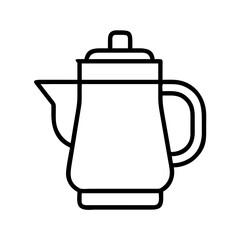 coffee pot icon, coffee pot line art - simple line art of coffee pot, perfect for coffee pot logos and icons
