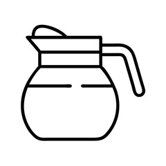 coffee pot icon, coffee pot line art - simple line art of coffee pot, perfect for coffee pot logos and icons