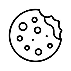 cookie icon, cookie line art - simple line art of cookie, perfect for cookie logos and icons