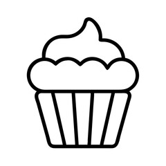 cupcake icon, cupcake line art - simple line art of cupcake, perfect for cupcake logos and icons