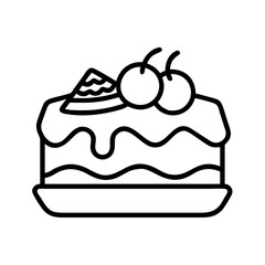 dessert icon, dessert line art - simple line art of dessert, perfect for dessert logos and icons
