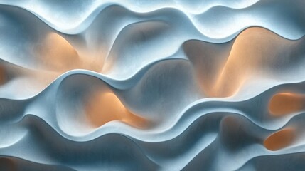 Obraz premium Abstract light-drenched, sculpted wave patterns