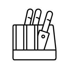 cutting knife block icon, cutting knife block line art - simple line art of cutting knife block, perfect for cutting knife block logos and icons
