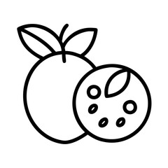 fruit icon, fruit line art - simple line art of fruit, perfect for fruit logos and icons