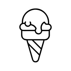 ice cream icon, ice cream line art - simple line art of ice cream, perfect for ice cream logos and icons