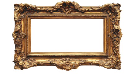 Decorative ornate picture frame, white background