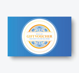 Colorful Restaurant gift voucher with pattern design template