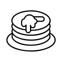 pancake icon, pancake line art - simple line art of pancake, perfect for pancake logos and icons