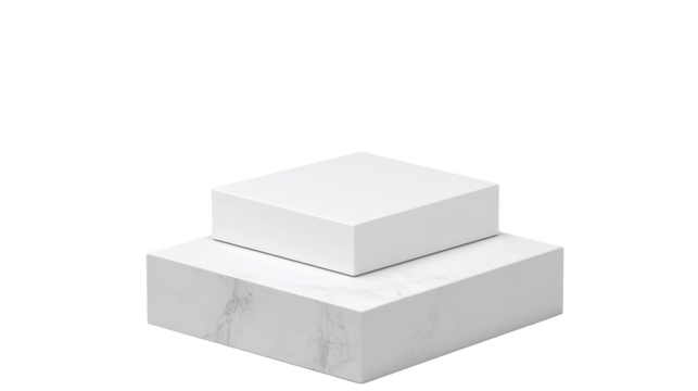 Modern minimalist design, abstract blue and yellow pattern on a white box for art graphic design concepts - Powered by Adobe