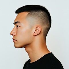 Asian Man Profile Studio Shot