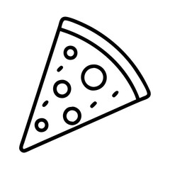 pizza slice icon, pizza slice line art - simple line art of pizza slice, perfect for pizza slice logos and icons