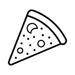 pizza slice icon, pizza slice line art - simple line art of pizza slice, perfect for pizza slice logos and icons
