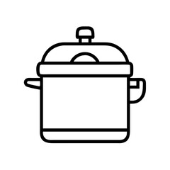 pressure cooker icon, pressure cooker line art - simple line art of pressure cooker, perfect for pressure cooker logos and icons