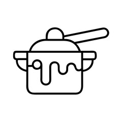 saucepan icon, saucepan line art - simple line art of saucepan, perfect for saucepan logos and icons