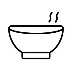 soup bowl icon, soup bowl line art - simple line art of soup bowl, perfect for soup bowl logos and icons