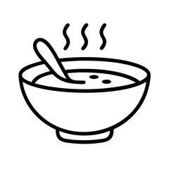 soup bowl icon, soup bowl line art - simple line art of soup bowl, perfect for soup bowl logos and icons