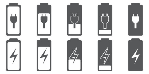 Battery charge icon vector. indicator battery illustration symbol. accumulator logo.