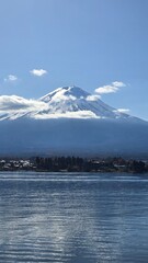 lake and mountains. Fuji, Japan