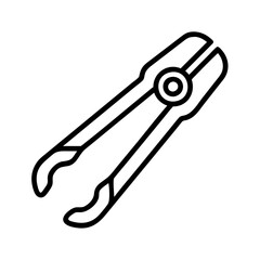 tongs icon, tongs line art - simple line art of tongs, perfect for tongs logos and icons