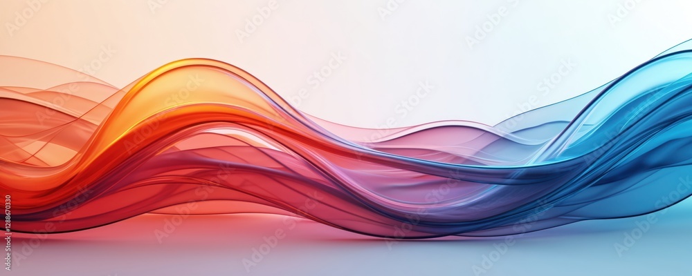 Fototapete modern abstract design with flowing colorful lines. glass-like texture, gradient background. dynamic