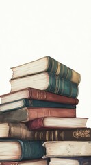 Stack of Literary Chronicles Rich in History and Knowledge Depicting Ancient Wisdom and Scholarly Pursuit