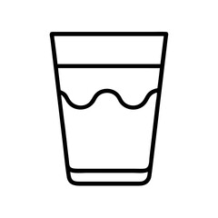 water glass icon, water glass line art - simple line art of water glass, perfect for water glass logos and icons