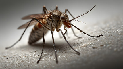 Fototapeta premium mosquito sucking blood extreme closeup