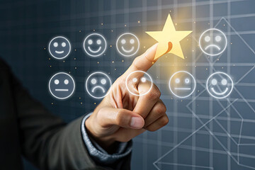 Digital Customer Satisfaction Survey with Star Rating and Feedback System.