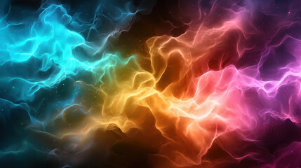 Fototapeta premium Fractal data streams in vibrant hues create mesmerizing visual effect