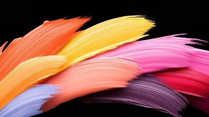 Colorful paint strokes create a vibrant abstract display against a dark background in a creative art setting