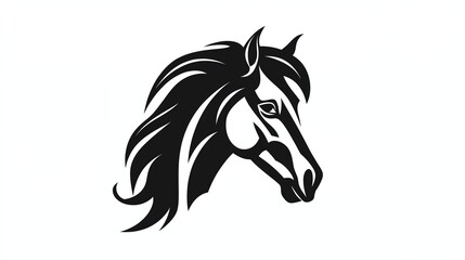 Beautiful Black And White Horse Head Silhouette

