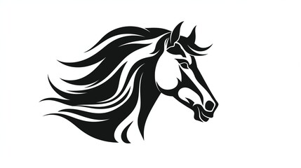 horse head vector on isolated white
