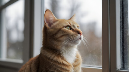 Cat on window sill