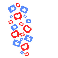 Like and love social media notifications