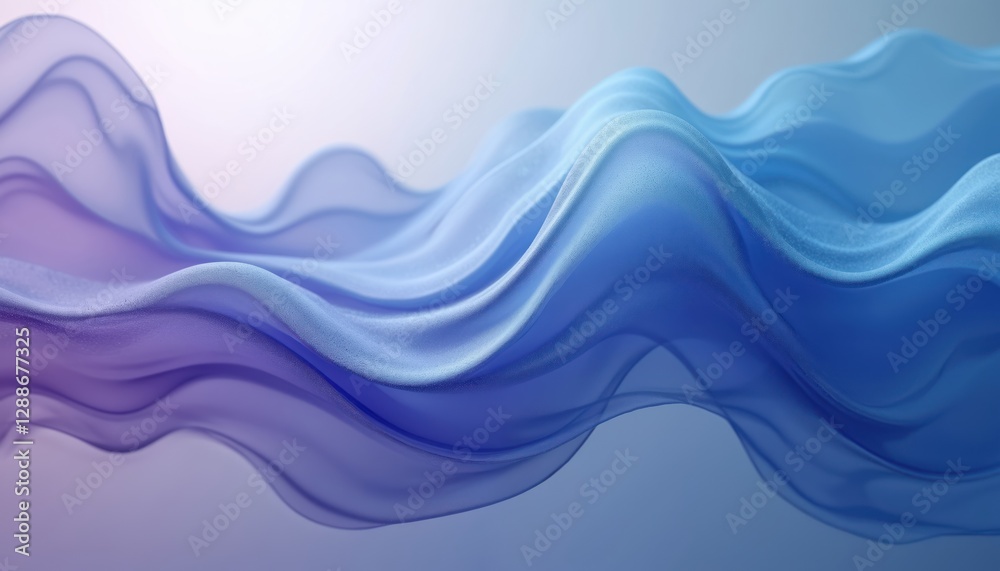 Aufkleber abstract blue flowing fabric with smooth wave. modern light futuristic background with vibrant gradi