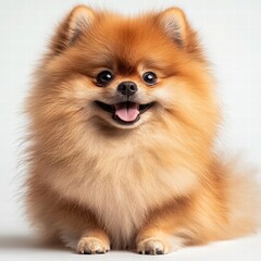 Obraz premium Small dog sticking its tongue out playfully in a fun and cheerful moment captured with bright colors and expression