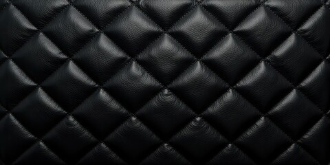 Fototapeta premium Elegant Black Quilted Leather Texture Background A Luxurious and Sophisticated Surface Ideal for Design Projects