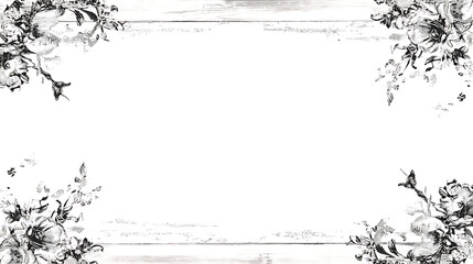 Abstract Floral Frame With White Space and Decorative Grunge Border