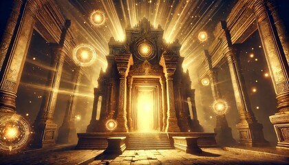 Fototapeta premium 黄金に輝く神秘の寺院｜Mystical Temple of Golden Light
