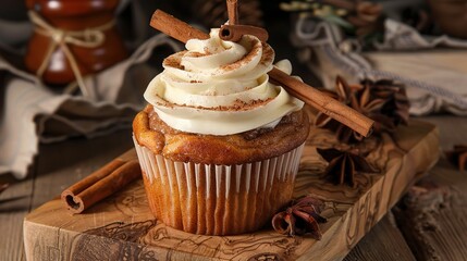 christmas cupcake with cinnamon and sugar
