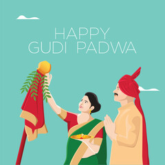 Gudi Padwa Creative Greeting Template