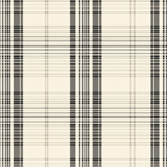 Classic black and white plaid pattern with intersecting lines and textures.