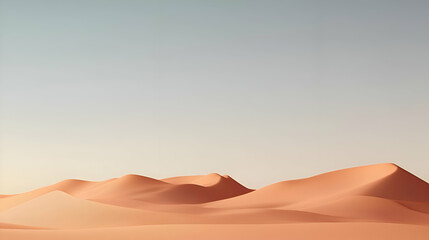 Orange Sand Dunes Under a Calm Sky