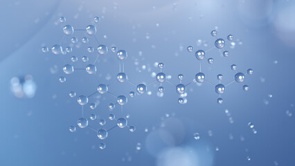 dicycloverine molecular structure, 3d model molecule, antimuscarinics structural chemical formula view from a microscope