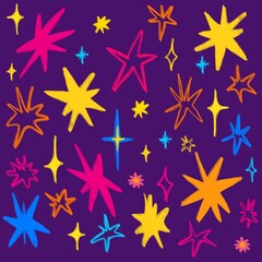 Shining Star Seamless Pattern Design